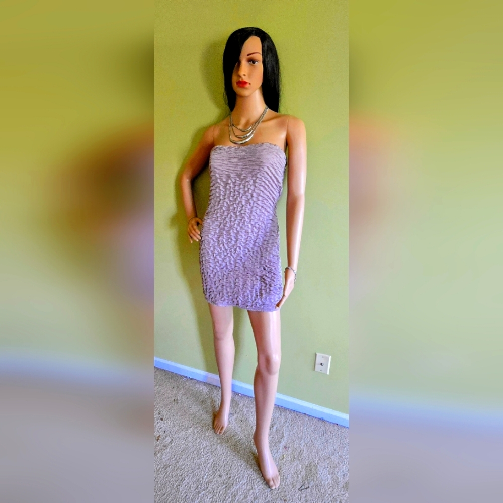 Gray Ruffle Dress - Picture 4 of 6